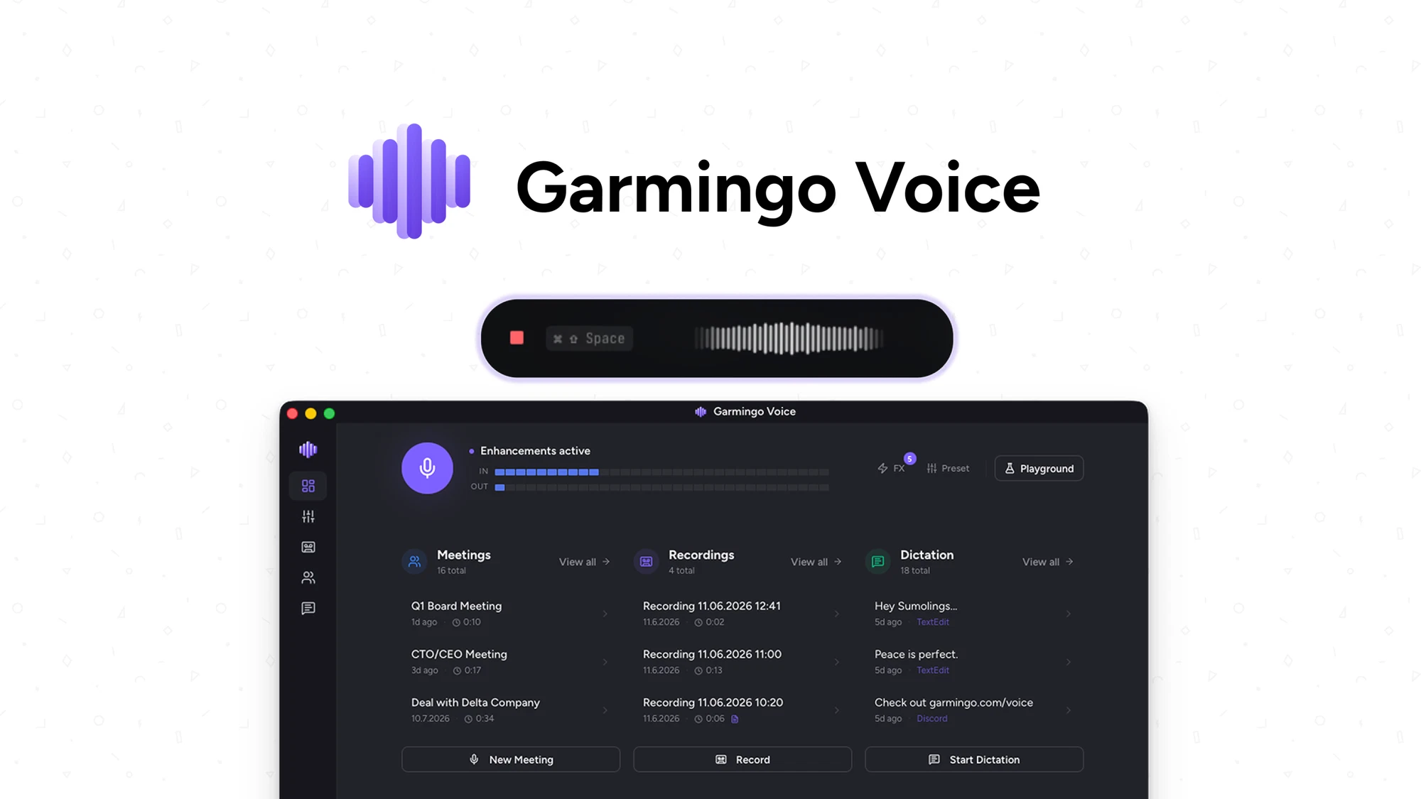 Garmingo Voice — On-Device AI Voice Tool