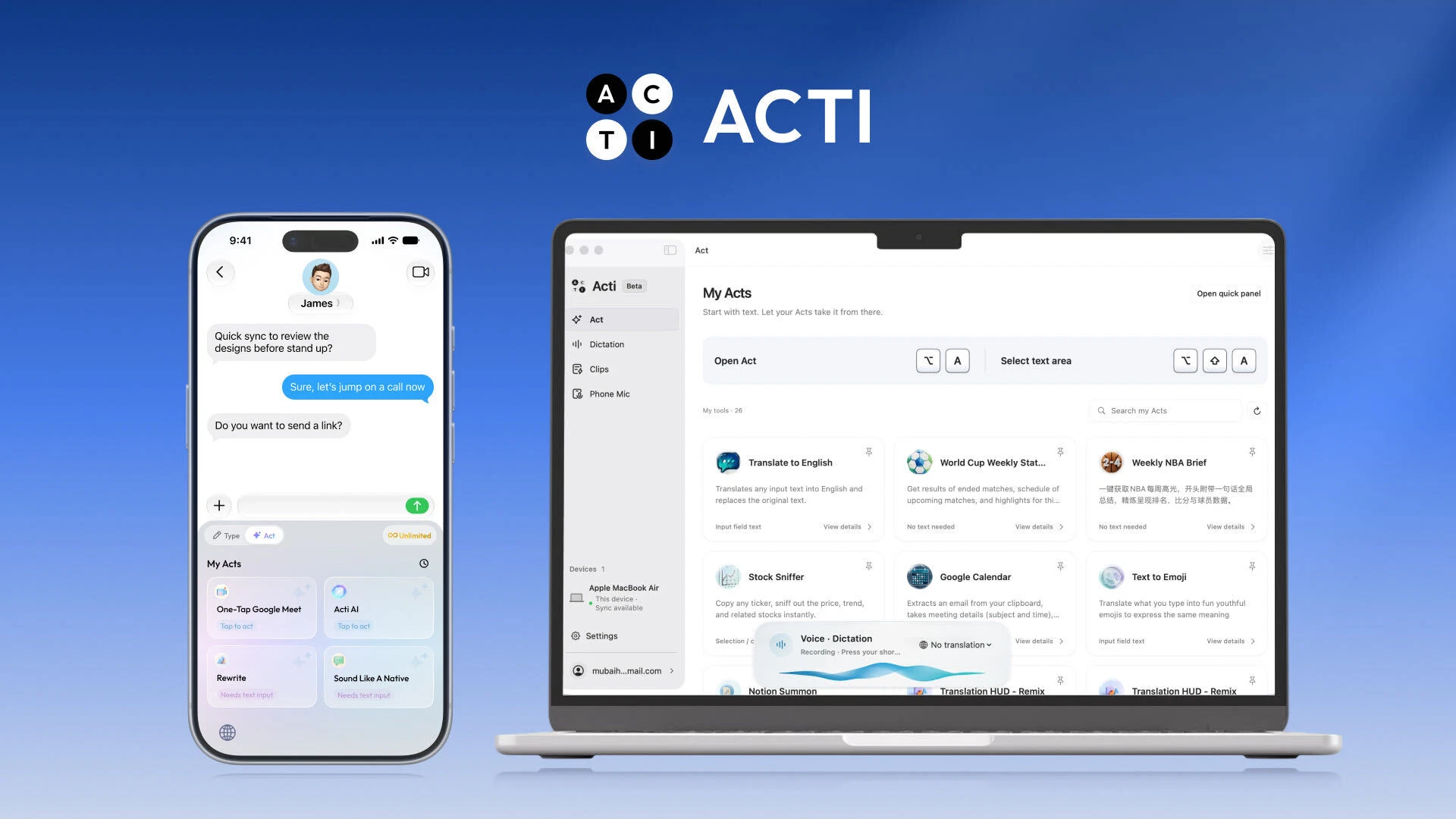 Acti — AI Keyboard and Automation App